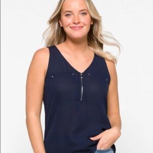 FORTUNE & IVY-NAVY BLUE TOP-3X